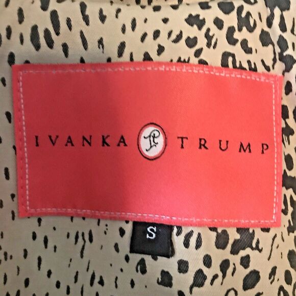 Animal Print Trench Coat Raincoat Small Double Breasted Military Black Trim - Picture 3 of 4